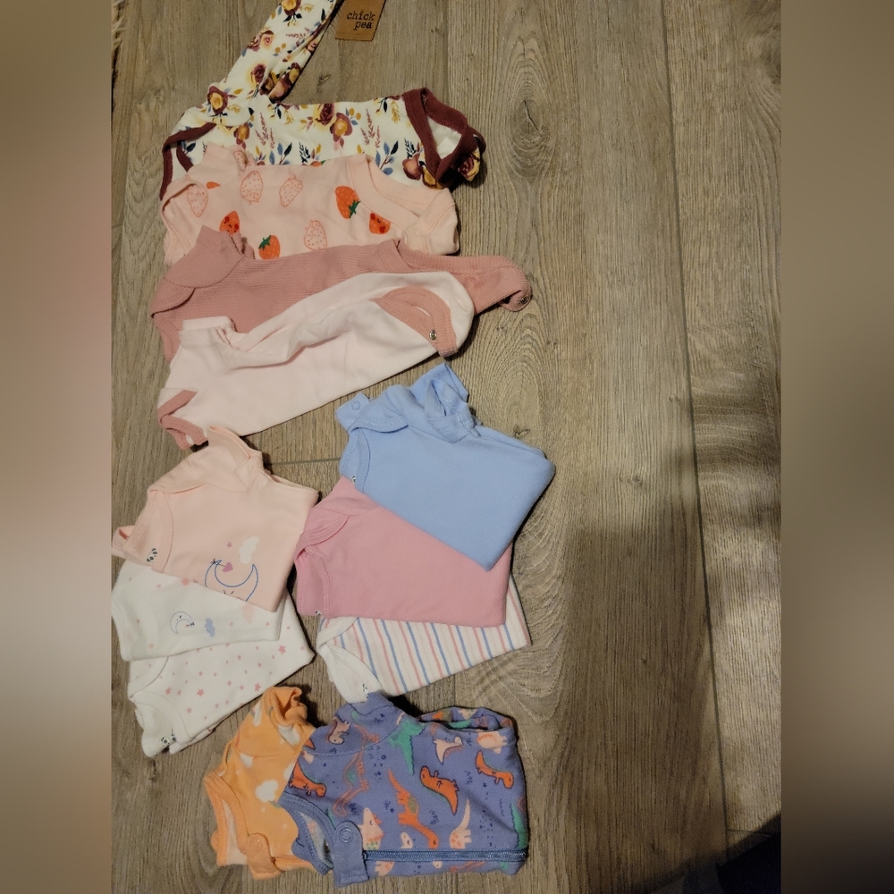 Various baby girl body suits